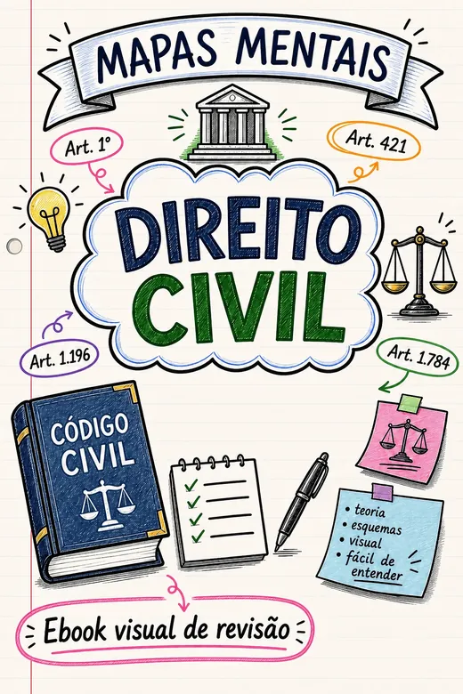Capa do eBook de Mapas Mentais de Direito Civil