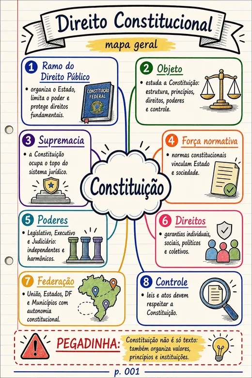 Capa do material de mapas mentais de Direito Constitucional